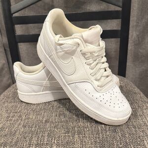 Nike All-White Leather Sneakers